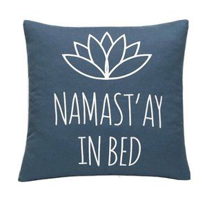 Yugtex Namastay in Bed Decorative Embroidered Accent Throw Pillow Cover